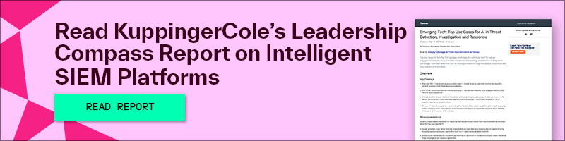 Read KuppingerCole’s Leadership Compass Report on Intelligent SIEM tools and learn how critical capabilities for selecting the best SIEM software 