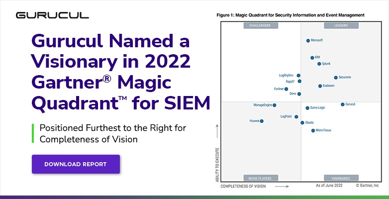 Cloud based SIEM solution named visionary in 2022 Gartner Magic Quadrant