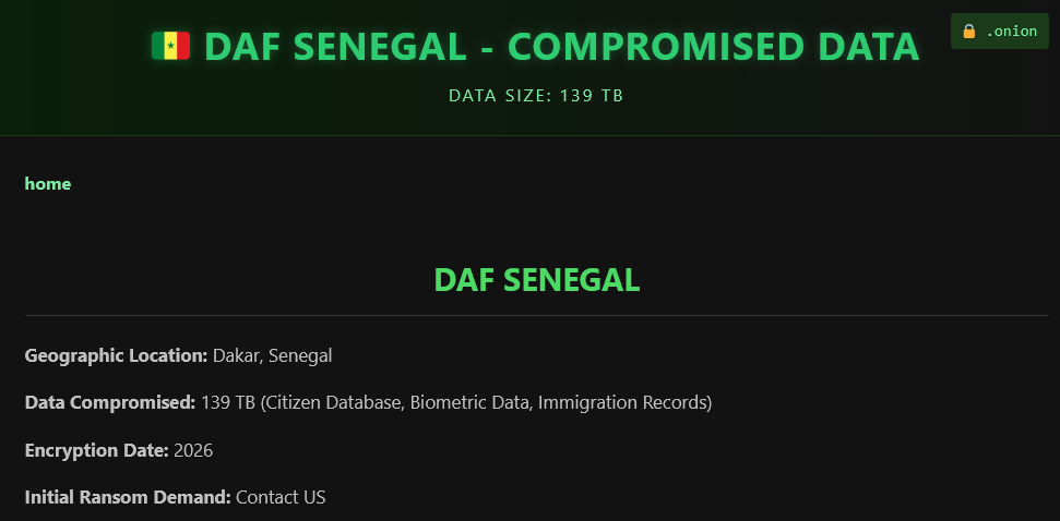 DAF Senegal Data Leak