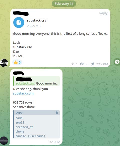 Data Leak-Substack Confirms Security Incident