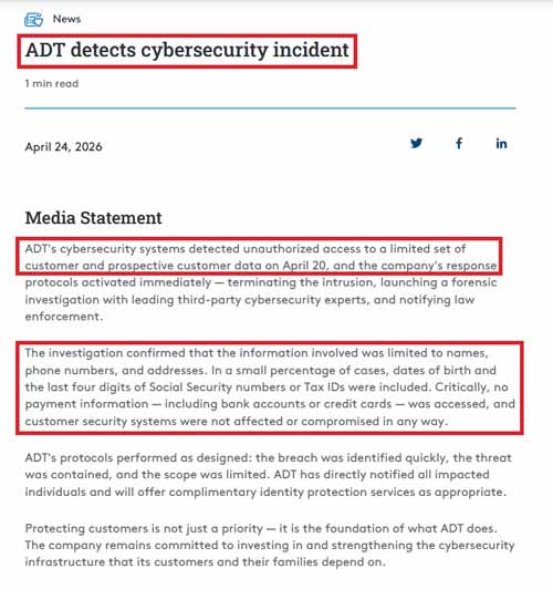 ADT Inc. Data Breach: Analysis of a Suspected ShinyHunters Data Extortion Campaign
