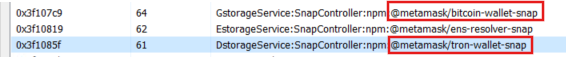 Fig: MetaMask Snap/Plugin References Indicating Multi-Blockchain Wallet Targeting 